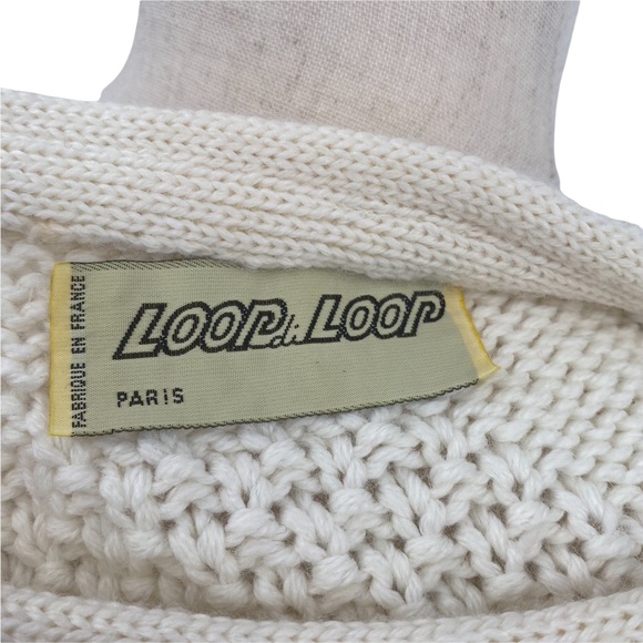 Loop Di Loop Boho Cream Thick Knit Feathered Sweater - Picture 10 of 12